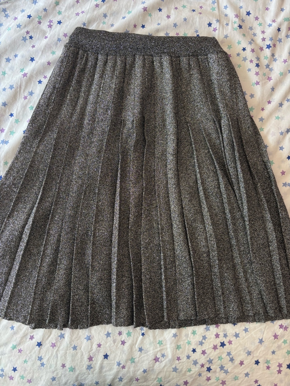 Levi’s knee length shiny silver skirt